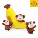 Zippy Paws Burrow Monkey and Banana Plush Dog Toy