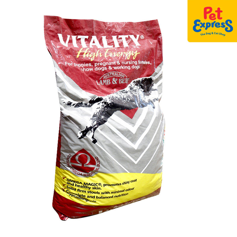 Vitality High Energy Dry Dog Food 15kg_side