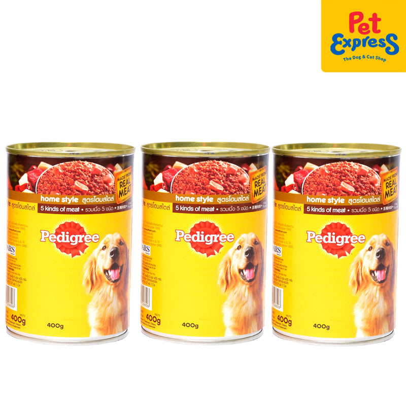 Pedigree Adult 5 Kinds Meat Wet Dog Food 400g (3 cans)