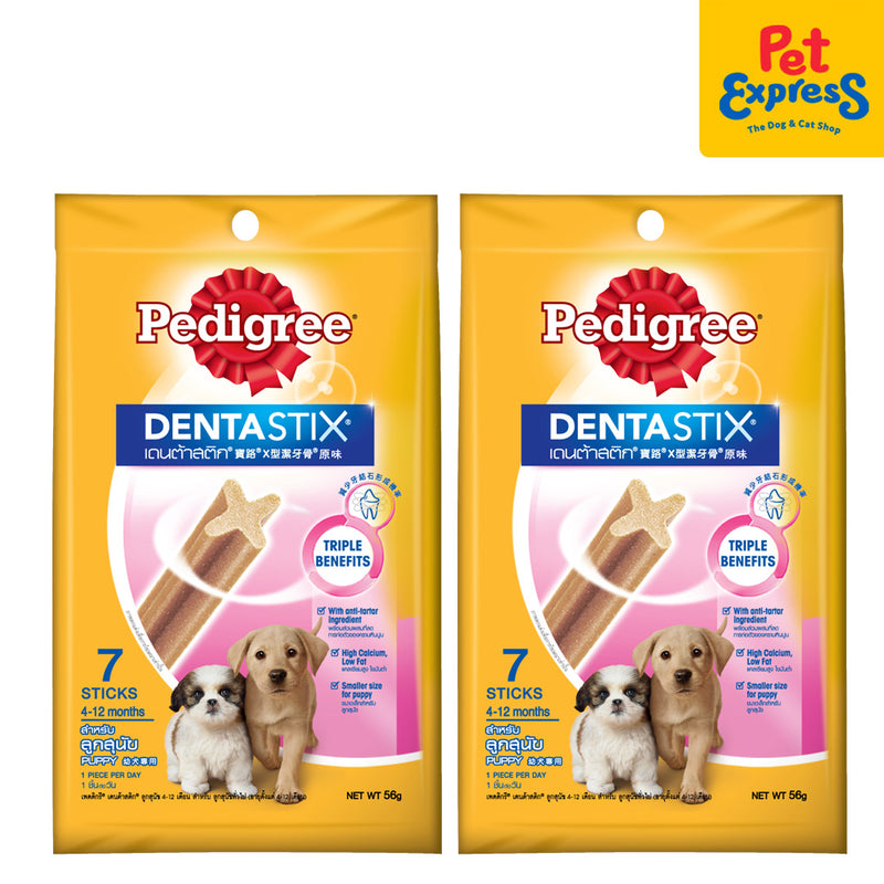 Pedigree Dentastix Puppy 4-12 Months Dog Treats 7s 56g (2 packs)