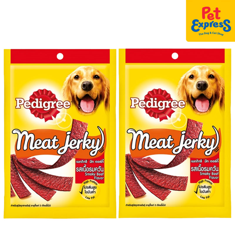 Pedigree Meat Jerky Smoked Beef Dog Treats 80g (2 packs)