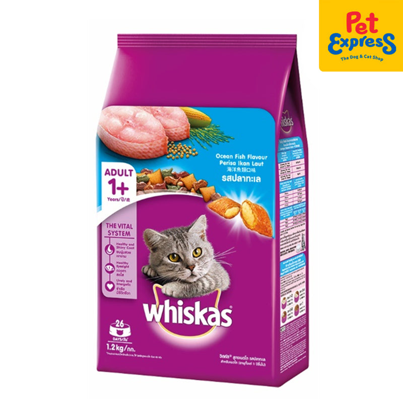 Whiskas Adult Ocean Fish Dry Cat Food 1.2kg_front