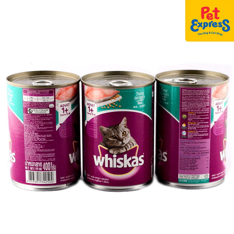 Whiskas Adult Tuna Wet Cat Food 400g (3 cans)_back