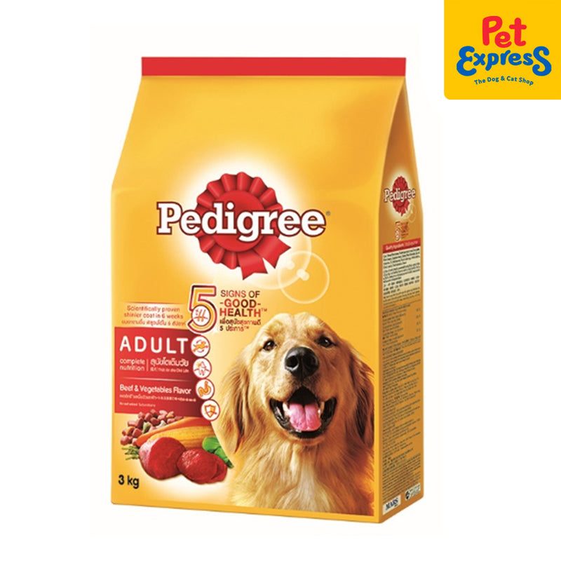 Pedigree Adult Beef and Vegetables Dry Dog Food 3kg_front