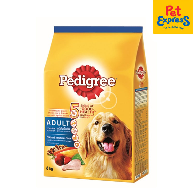 Pedigree Adult Chicken and Vegetables Dry Dog Food 3kg_front