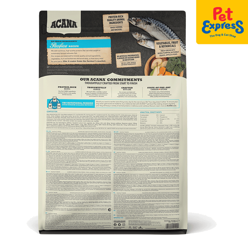 Acana Pacifica Dry Dog Food 2kg_back