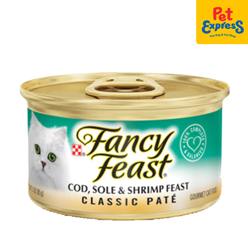 Fancy Feast Classic Cod Sole and Shrimp Wet Cat Food 85g (12 cans)