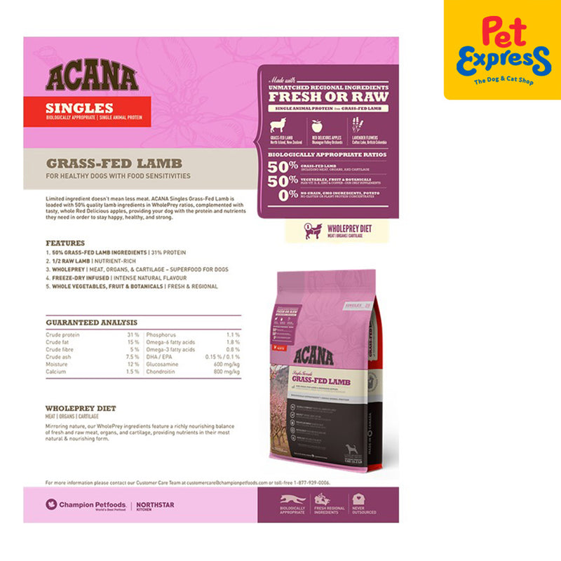 Acana Grass Fed Lamb Dry Dog Food 11.4kg