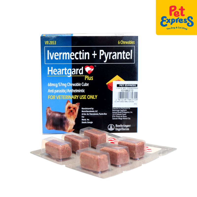 Heartgard Plus Chewable Tablet for Small Breed Dogs (6 tablets)