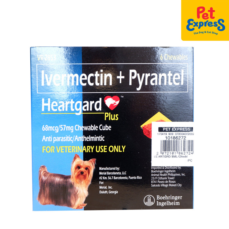 Heartgard Plus Chewable Tablet for Small Breed Dogs (6 tablets)
