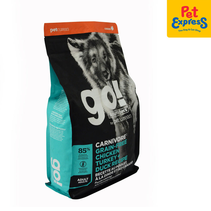 Go! Solutions Carnivore Grain Free Chicken Turkey and Duck Recipe Adult Dry Dog Food 3.5lbs