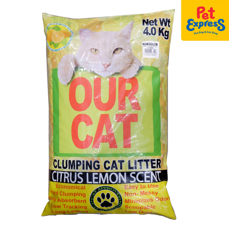 Our Cat Clumping Citrus Lemon Cat Litter 4kg