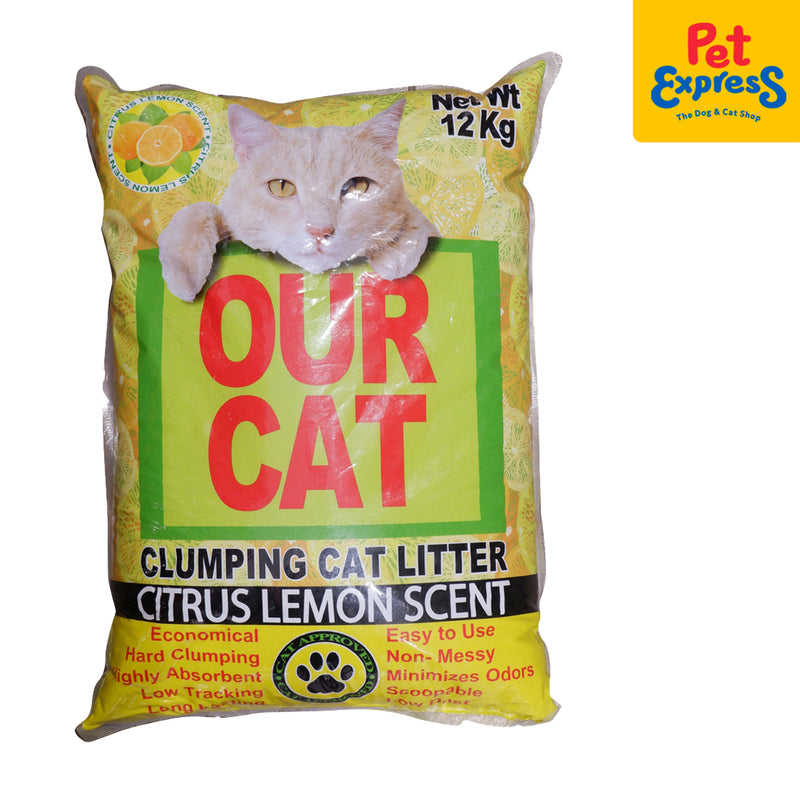 Our Cat Clumping Citrus Lemon Cat Litter 12kg