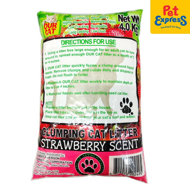 Our Cat Clumping Strawberry Cat Litter 4kg