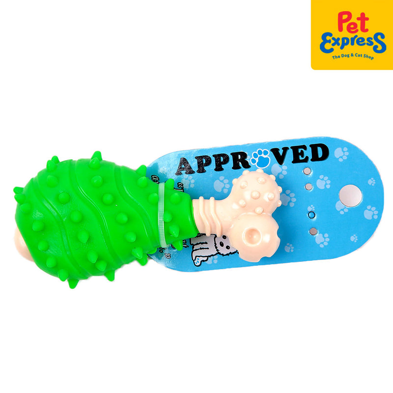 Approved Chicken Leg with Spike Dog Toy Green_front