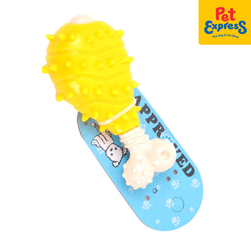 Approved Chicken Leg with Spike Dog Toy Yellow_front