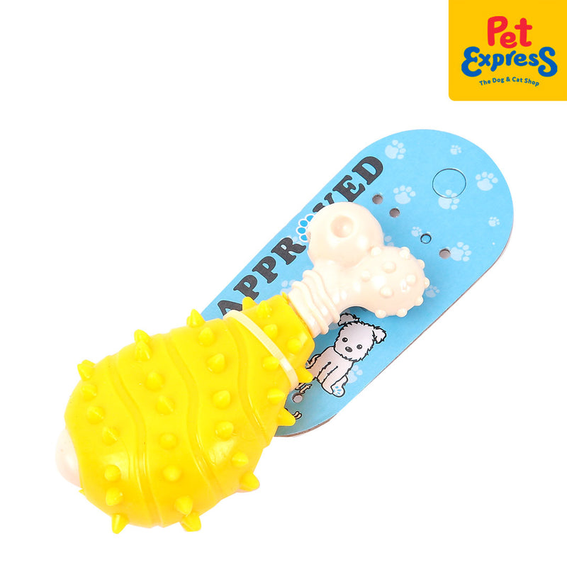 Approved Chicken Leg with Spike Dog Toy Yellow_side