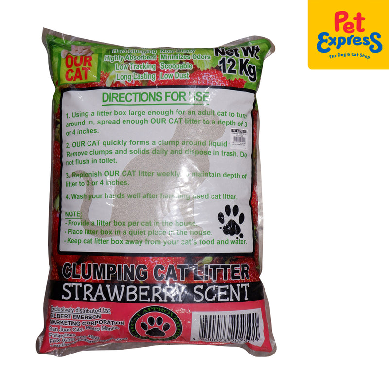 Our Cat Clumping Strawberry Cat Litter 12kg