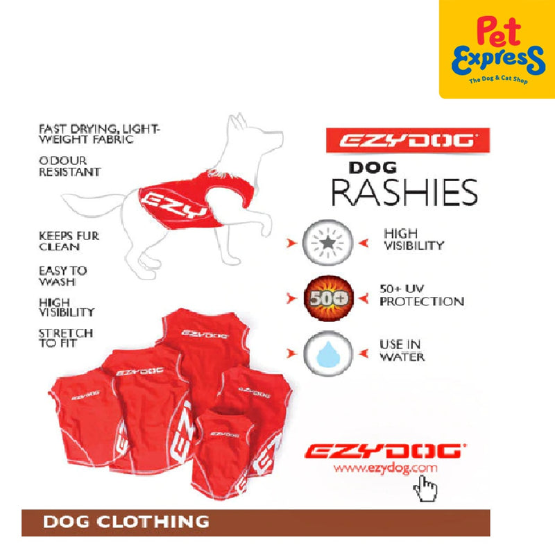 EzyDog Rashie Dog Apparel Large Red