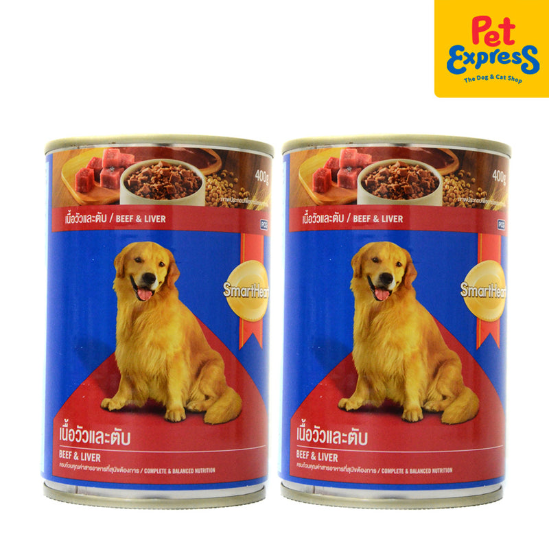 SmartHeart Beef and Liver Wet Dog Food 400g (2 cans)