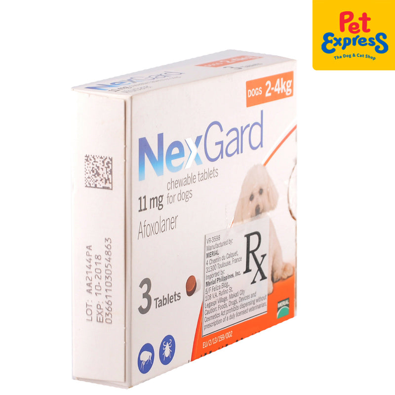 NexGard Chewable Tablet for Small Breed Dogs 2-4kg / 4-10lbs (3 tablets)