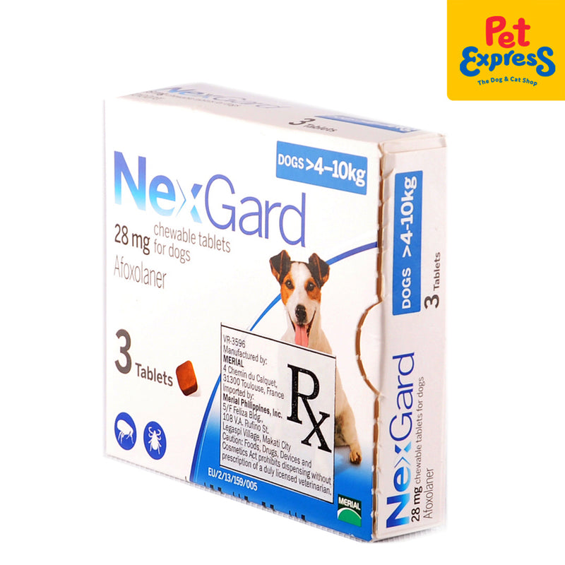 NexGard Chewable Tablet for Medium Breed Dogs >4-10kg / 10-24lbs (3 tablets)