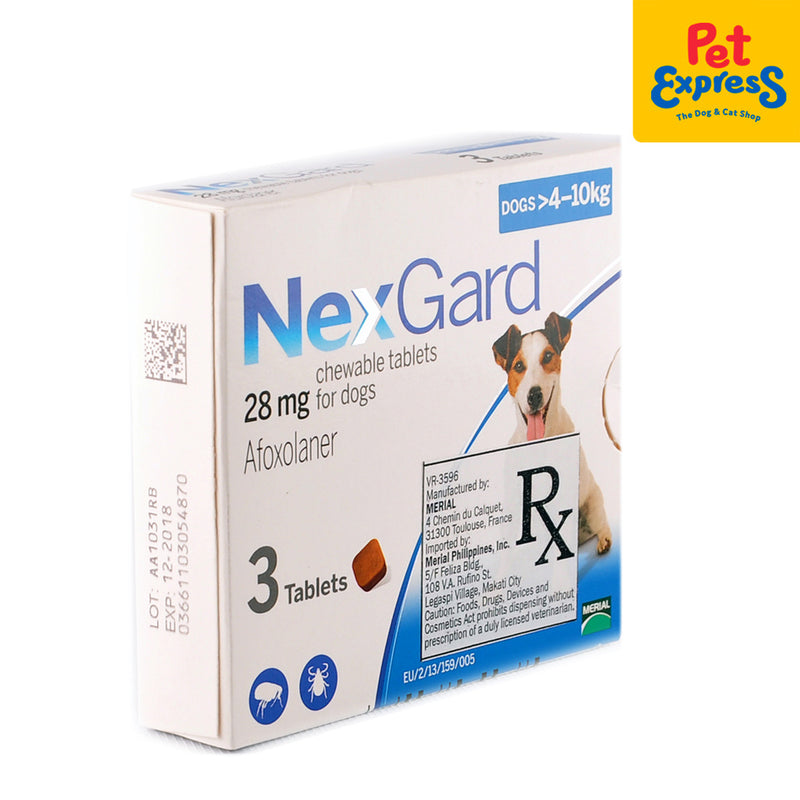 NexGard Chewable Tablet for Medium Breed Dogs >4-10kg / 10-24lbs (3 tablets)