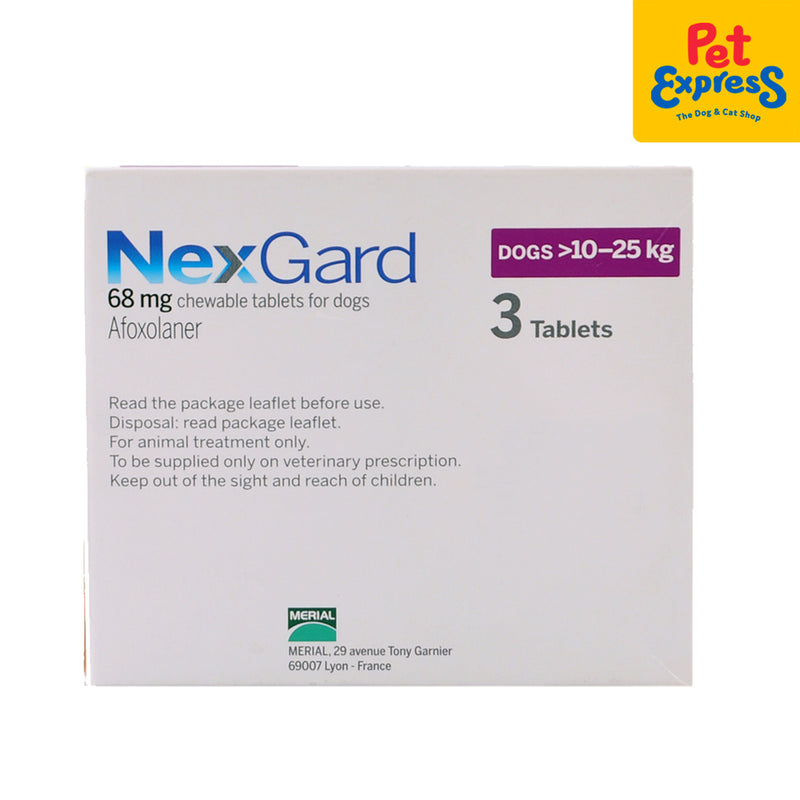 NexGard Chewable Tablet for Large Breed Dogs >10-25kg / 24-60lbs (3 tablets)