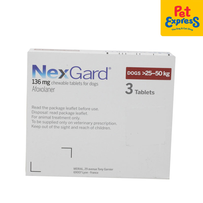 NexGard Chewable Tablet for Extra Large Breed Dogs >25-50kg / 60-121lbs (3 tablets)