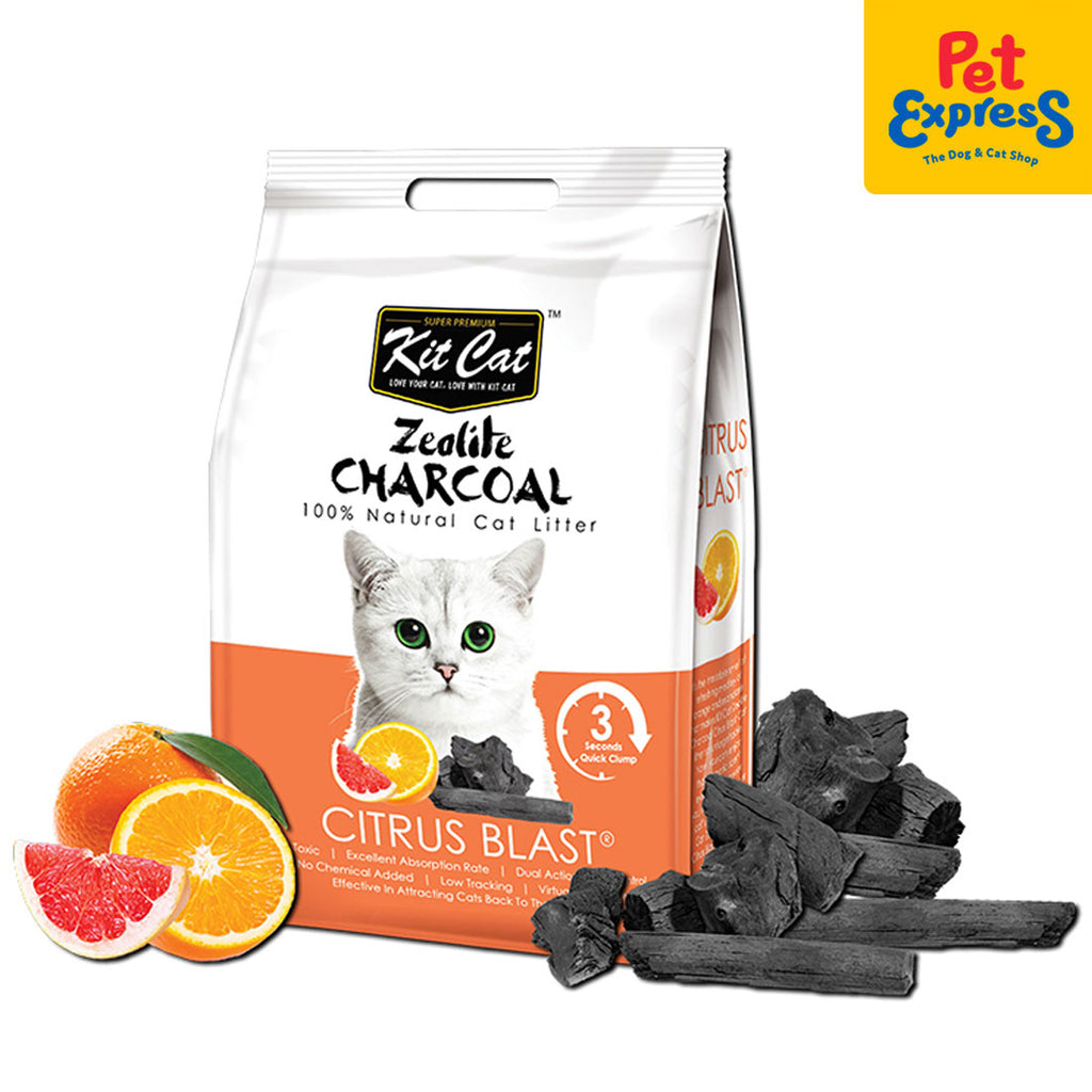 Kit Cat Zeolite Charcoal Cat Litter Citrus Blast 4kg Pet Express