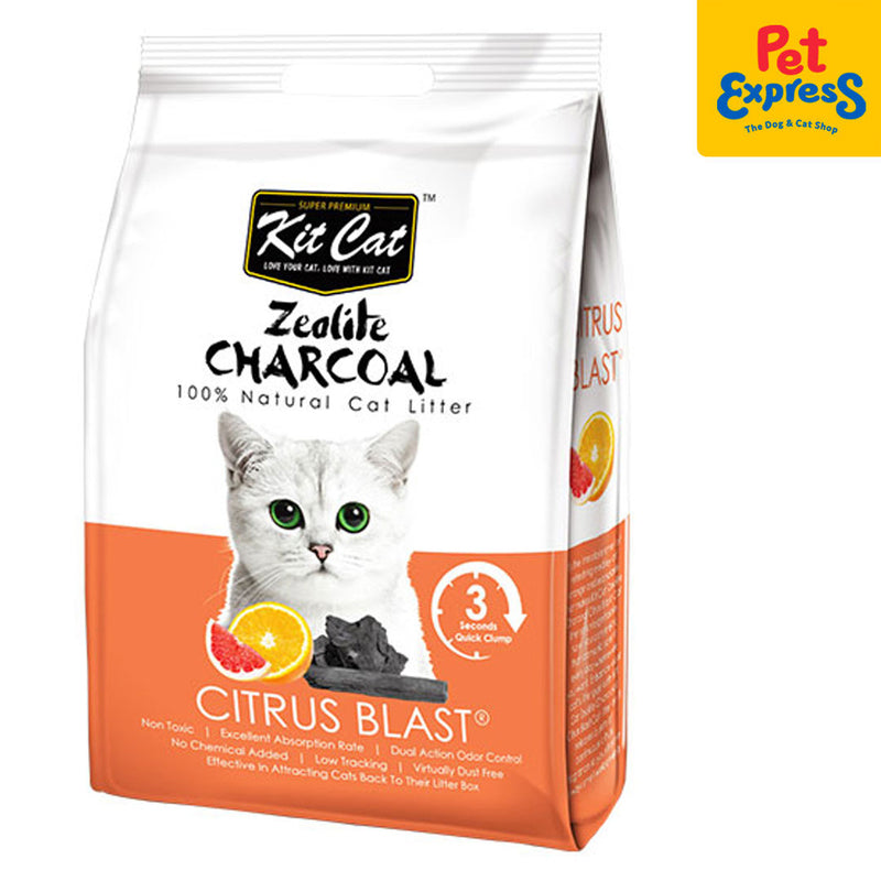 Kit Cat Zeolite Charcoal Citrus Blast Cat Litter 4kg