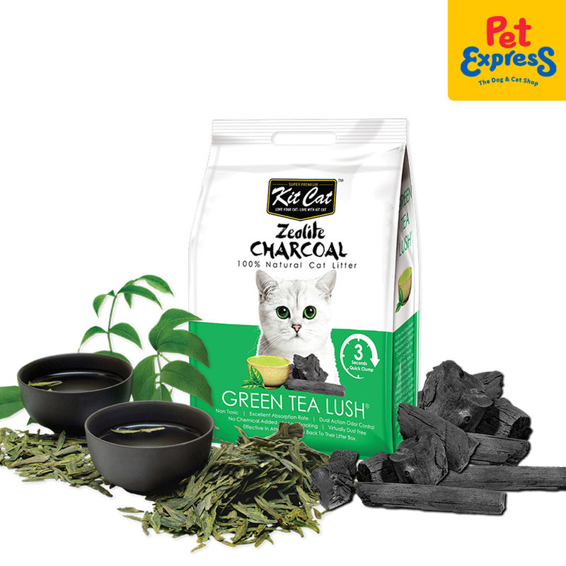 Kit Cat Zeolite Charcoal Green Tea Cat Litter 4kg