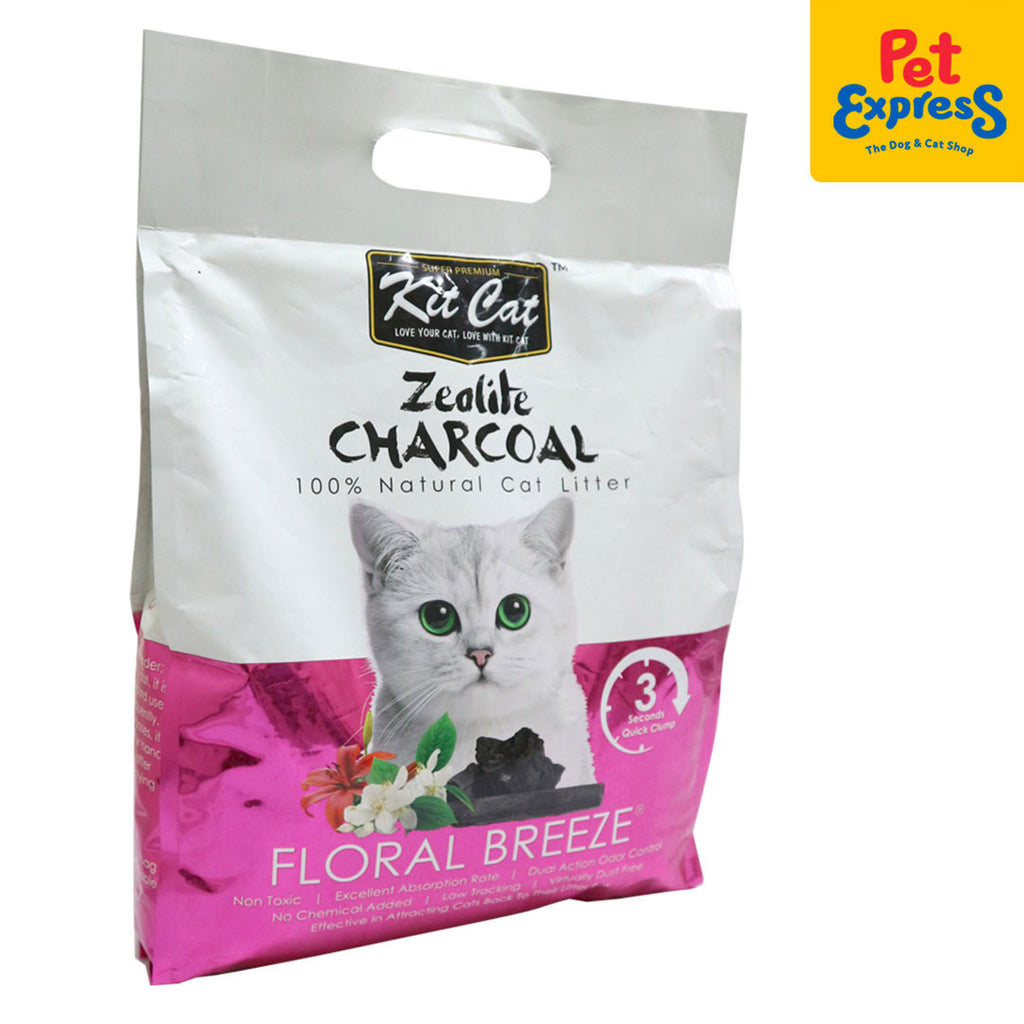 Kit Cat Zeolite Charcoal Cat Litter Floral Breeze 4kg Pet Express