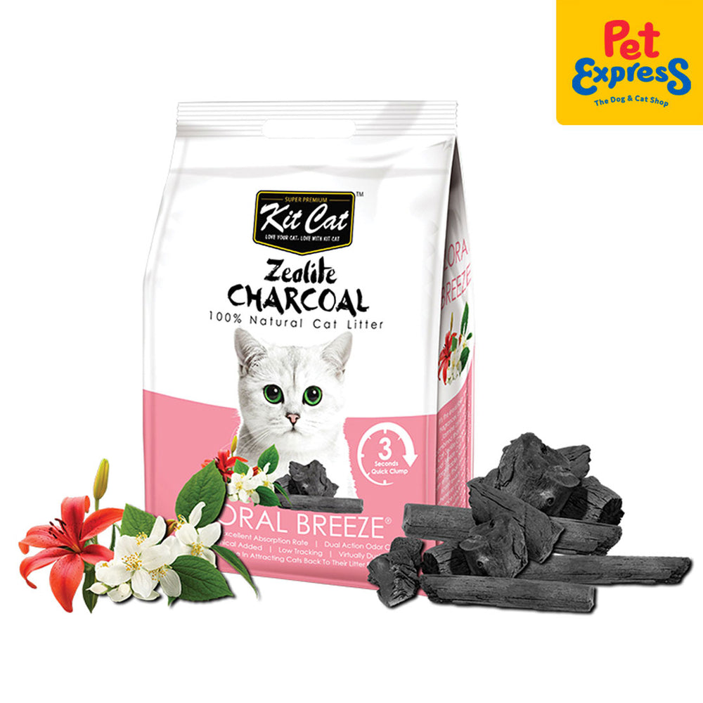 Kit Cat Zeolite Charcoal Cat Litter Floral Breeze 4kg Pet Express