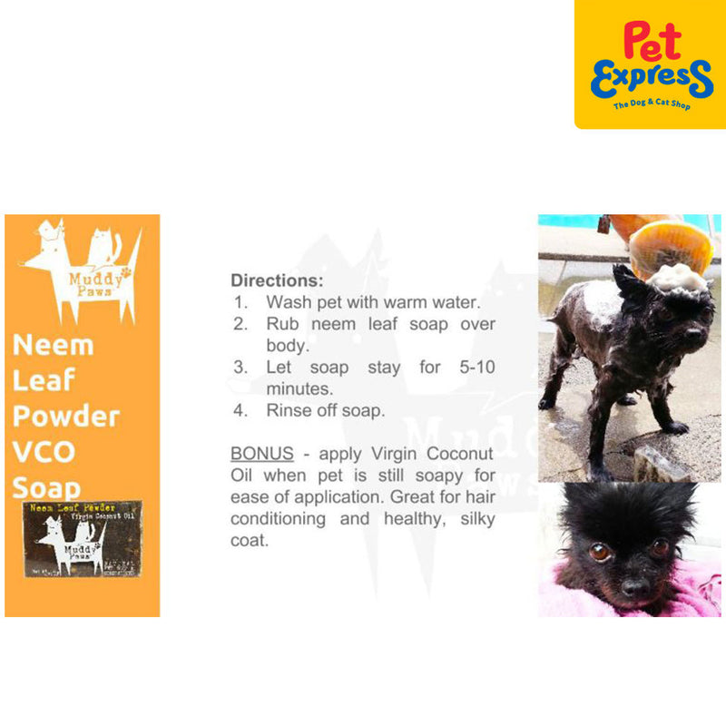 Muddy Paws Neem Leaf Powder Virgin Coconut Oil Dog Soap 135g (2 bars)