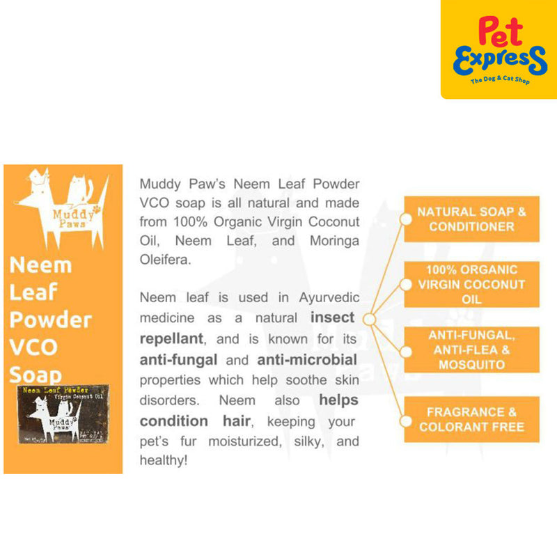 Muddy Paws Neem Leaf Powder Virgin Coconut Oil Dog Soap 135g (2 bars)