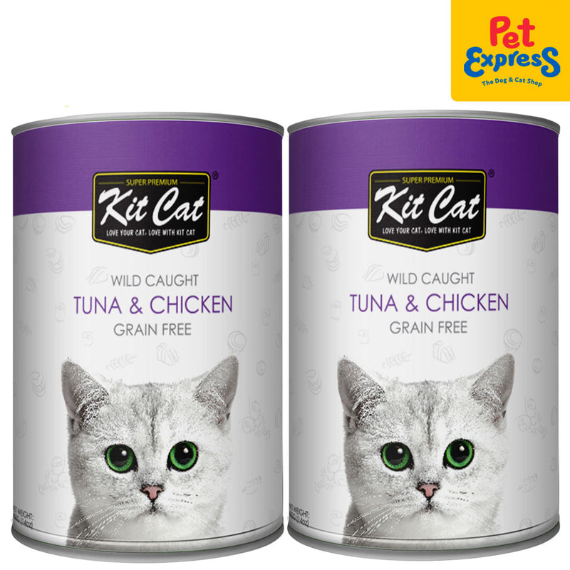 Kit Cat Grain Free Tuna and Chicken Wet Cat Food 400g (2 cans)