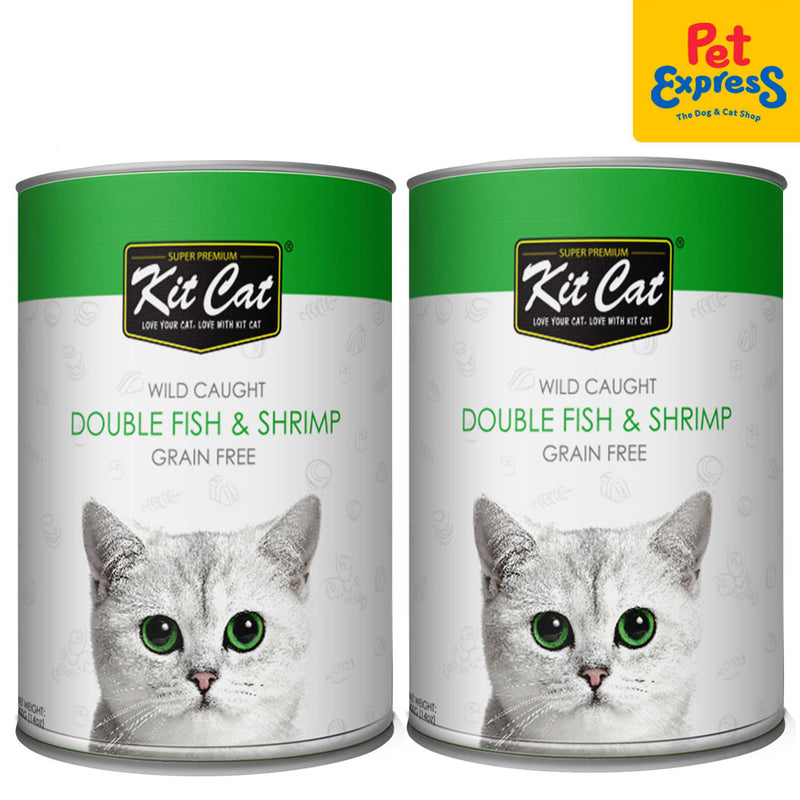 Kit Cat Grain Free Double Fish and Shrimp Wet Cat Food 400g (2 cans)