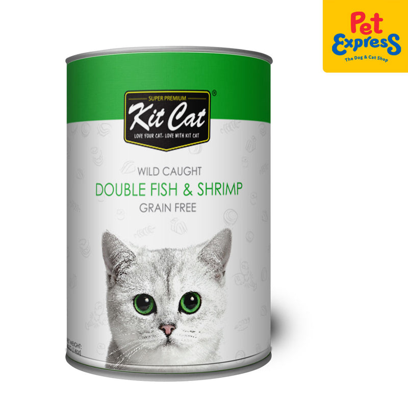 Kit Cat Grain Free Double Fish and Shrimp Wet Cat Food 400g (2 cans)