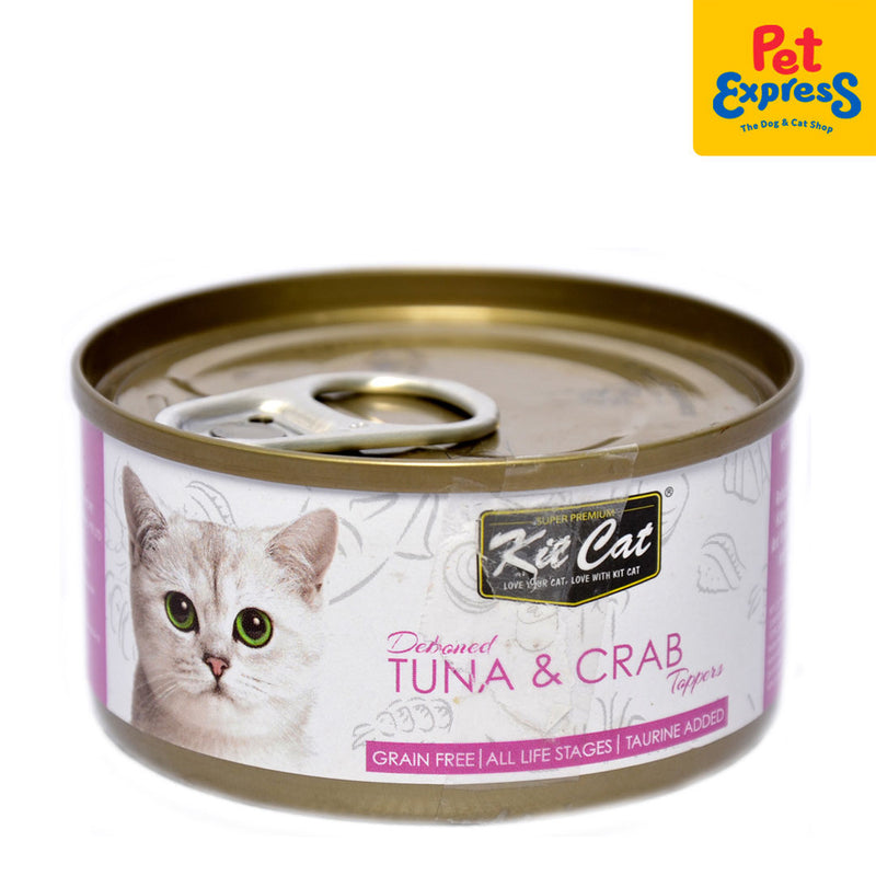 Kit Cat Deboned Tuna and Crab Wet Cat Food 80g (6 cans)