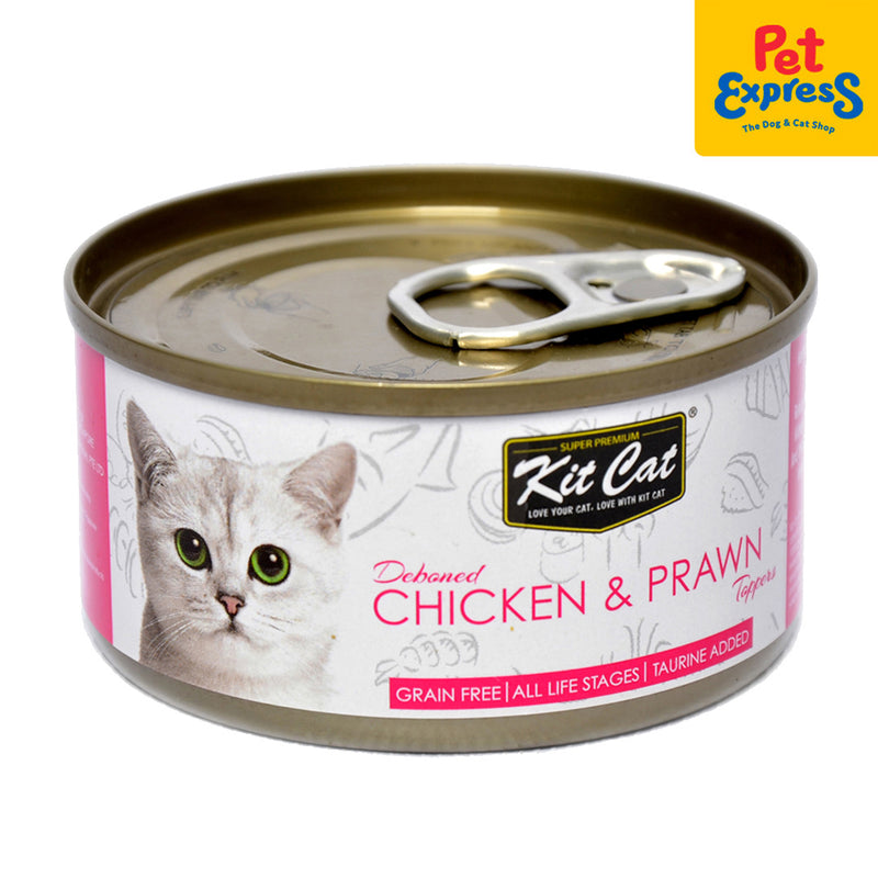 Kit Cat Deboned Chicken and Prawn Wet Cat Food 80g (6 cans)