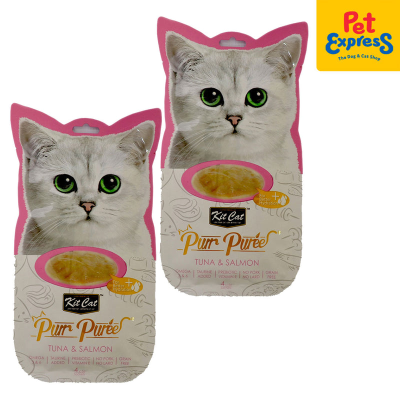 Kit Cat Purr Puree Tuna and Salmon Cat Treats 15gx4 (2 packs)