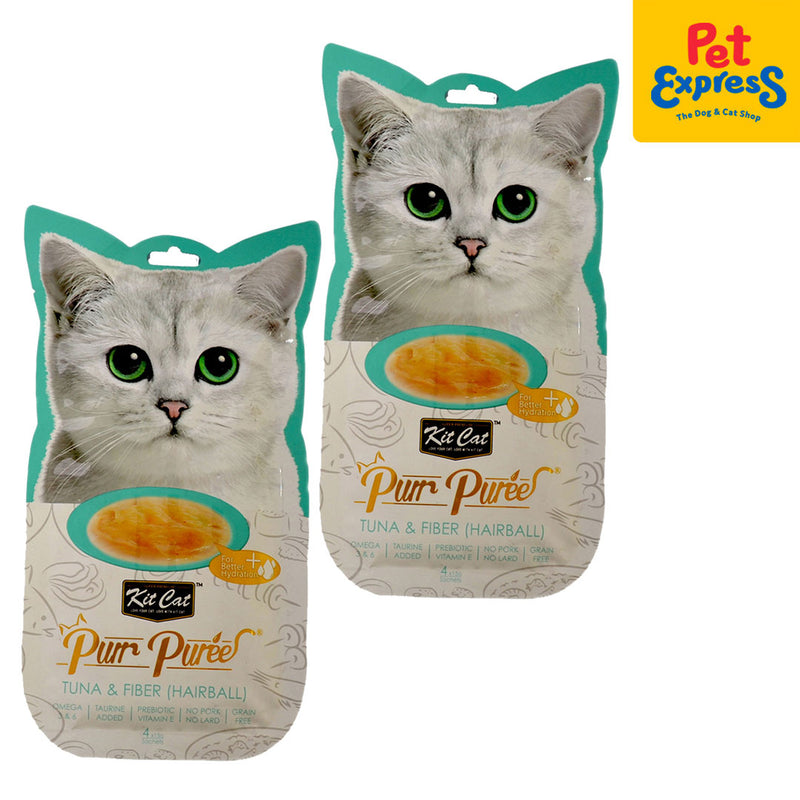 Kit Cat Purr Puree Tuna and Fiber Cat Treats 15gx4 (2 packs)