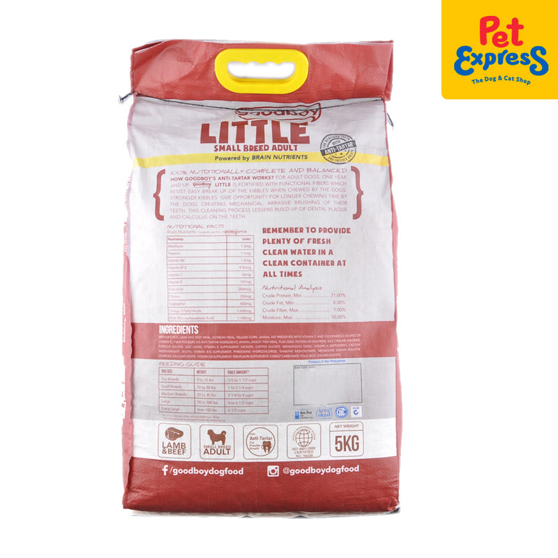 Goodboy Little Small Breed Adult Lamb and Beef Dry Dog Food 5kg_back