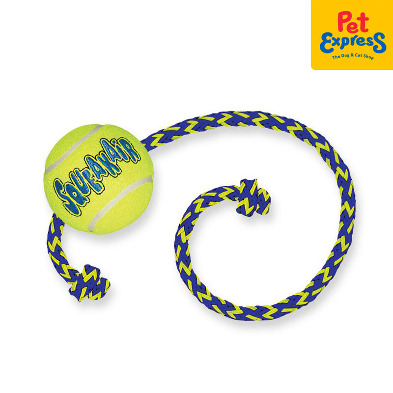 Kong Squeak Air Ball with Rope Dog Toy Medium