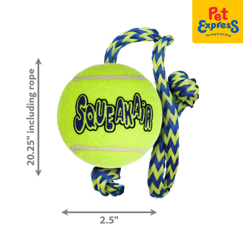 Kong Squeak Air Ball with Rope Dog Toy Medium