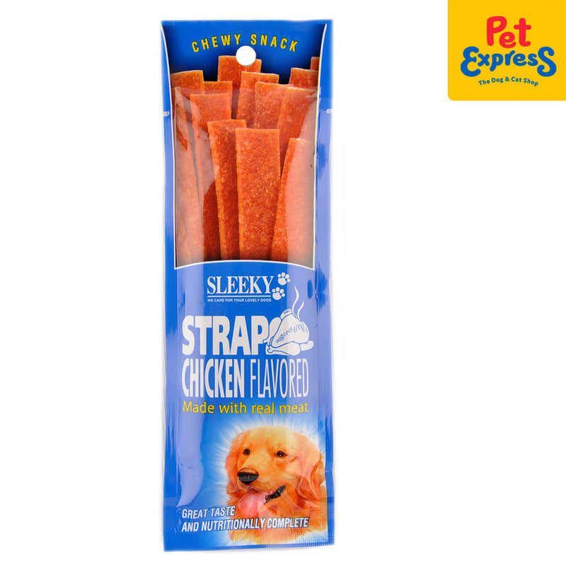 Sleeky Chewy Snack Strap Chicken Dog Treats 50g (2 packs)_front