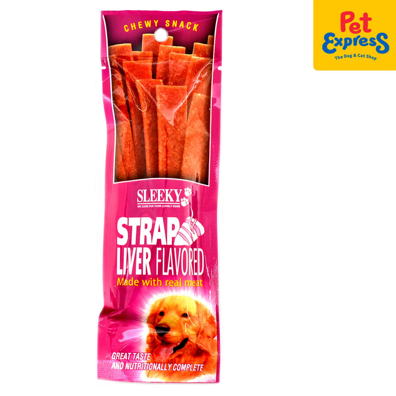 Sleeky Chewy Snack Strap Liver Dog Treats 50g (2 packs)_front