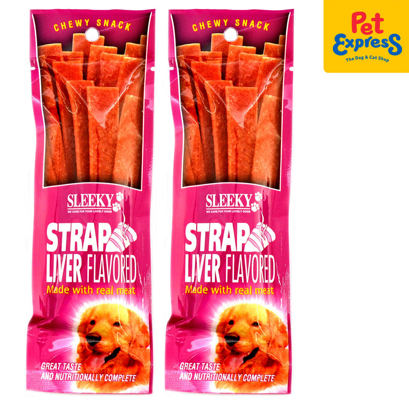 Sleeky Chewy Snack Strap Liver Dog Treats 50g (2 packs)