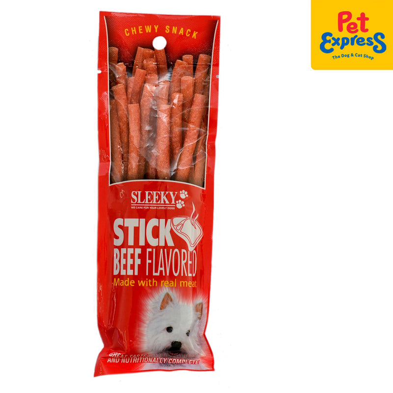 Sleeky Chewy Snack Stick Beef Dog Treats 50g (2 packs)_front